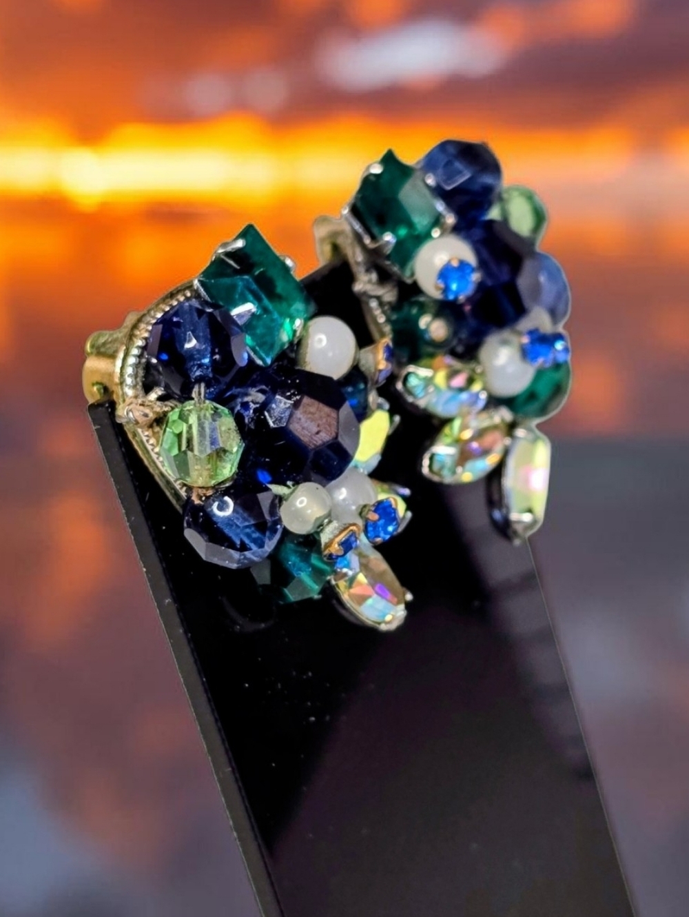 Vintage Earrings by designer Eugene Schultz - Picture 3 of 7